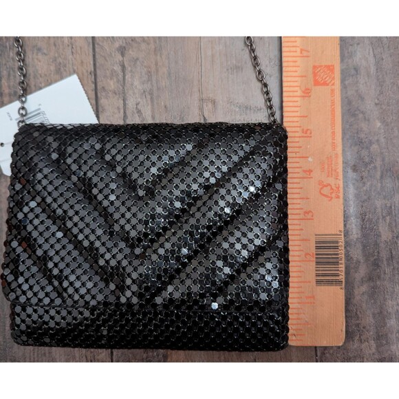 Vintage Gunne Sax Black Metal Mesh Evening Bag Clutch w/ Chain Strap - Picture 5 of 5